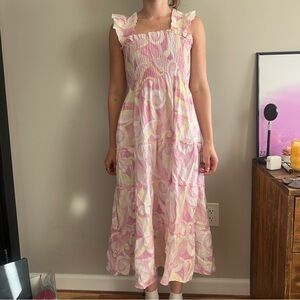 Hill House Pink and Yellow The Nap Dress